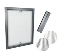 Time4Blinds Moustiquaire de Fenêtre Noire - Protection Contre Les Insectes - Maille Solide en Fibre de Verre - Cadre en Aluminium - Support à Ressort Universel - 120x150 - Cadre Anthracite