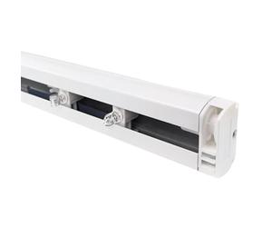 time4blinds - Rail pour store à lamelles - Set complet avec chariots de lamelles et mécanisme de commande à chaînette - Déplacement fluide des lamelles - compact et moderne - Blanc, 2400mm