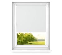 time4blinds - Store Occultant sans Percage - Store Occultant pour Fenetre - 3 Méthodes de Fixation, Revêtement Thermique Argenté - Blanc Arctique, 900x1000mm, tirage à Gauche