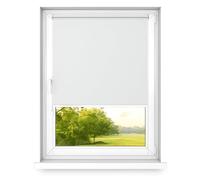 time4blinds - Store Occultant sans Percage - Store Occultant pour Fenetre - 3 Méthodes de Fixation, Revêtement Thermique Argenté - Blanc Arctique, 1000x1000mm, tirage à Gauche