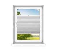 time4blinds - Store plissé sans perçage sur Mesure - Store plissé - Protection Contre Les Regards et Le Soleil - Montage Facile - Store plissé - Fertifplissee - 90x200 cm - Argent