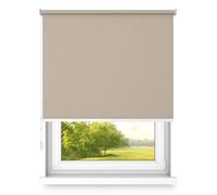 time4blinds Stores à enroulement Store occultant Store à enroulement à Suspension Libre Montage Mural ou au Plafond Protection UV Propriétés thermiques80x300 cm Brun Sable - Gauche