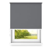time4blinds Stores à enroulement Store occultant Store à enroulement à Suspension Libre Montage Mural ou au Plafond Protection UV Propriétés thermiques140x300 cm Anthracite Clair - Droit
