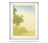 time4blinds - Stores intérieurs sans perçage - Stores en Aluminium pour fenêtres - Salon, Chambre, Cuisine, Bureau - avec Guidage par Cordon - Jaune Clair, Rechts, 1600x300