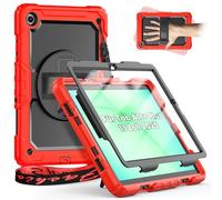 Timecity - Étui de protection pour Samsung Galaxy Tab A11 Plus 2025 11 pouces, étui résistant aux chocs avec protection d'écran, support/dragonne rotatif à 360°, sangle d'épaule, avec porte-stylo pour