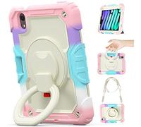 timecity Étui pour iPad Mini 7e/6e génération 8,3" 2024/2021, pour iPad Mini 7/6 : protection robuste mais pas encombrante - Camouflage rose