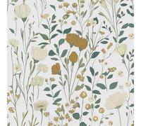 Timeet 44x1000c autocollante Peinture murale fleurs jaune und blanc vintage Peinture murale autocollante Feuille autocollante vinyle Peinture murale autocollante pour Salon Chambre à...