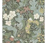 Timeet Papier peint autocollant - 41 x 300 cm - Film adhésif botanique - Vert - Motif fleurs et vignes - Imperméable - Pour meubles, cuisine, chambre à coucher