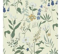 Timeet Papier Peint Autocollant Beige Botanique pour Meubles Motif Floral Film Adhésif Imperméable En Vinyle Pour meubles Cuisine 44 x 300 cm