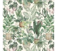 Timeet Papier peint autocollant vert botanique tropical - 41 x 300 cm - Film pour meubles - En vinyle imperméable - Pour salon, chambre à coucher, cuisine, mur et meubles