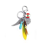 Timefly Porte-clés style drapeau du Liban pour sac à dos, sac cadeau, décoration, souvenir de voyage