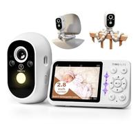 TimeFlys Moniteur vidéo pour bébé, deux unités rechargeables, utilisation en extérieur pour le camping, utilisation de caméra de voiture, appareil photo, batterie de 40 heures, vision nocturne, audio