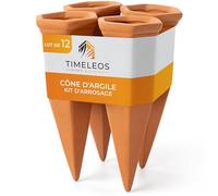 TIMELEOS Irrigation à cône d'argile, Distributeur d'eau pour Plantes comme cône d'arrosage, idéal pour l'arrosage des Plantes et pour Les Plantes d'intérieur, Durable et Efficace (4) (4)