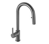 Timeless mitigeur d'évier à levier en acier inoxydable avec douchette extractible, monotrou, gun metal brossé (TMLKF285BGM)