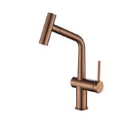 Timeless mitigeur d'évier à levier en acier inoxydable avec douchette extractible, monotrou, or Cuivre brossé (TMLKF185BCP)