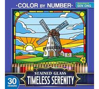 Timeless Serenity Stained Glass Color by Number: 30 Nostalgic Landscapes from the Past