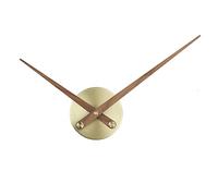 Timelike Grande horloge murale 3D, en forme d'aiguille, pour horloge murale, à construire, décoration, mécanisme d'horloge à quartz (doré + bois, 10 cm)