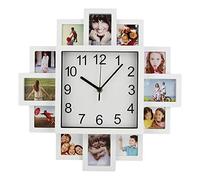 Timelike Horloge moderne avec cadre de bricolage, blanc, 40 x 40 x 4,5 cm, fonctionne à piles, montage mural intérieur, 40 cm, plastique, décoration unique pour la maison, faites votre propre horloge