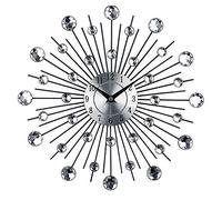 Timelike Horloge Murale de Fer Art d'or Silencieux Horloge décorative Unique Forme Moderne Cuisine Mur Horloges Home Decor Horloge pour Le Salon, Bureau, école (Argent Métallique)