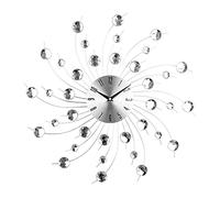 Timelike Horloge Murale en Cristal 3D - Art en métal clouté de Diamant sourdine créative Design Rond argenté Horloge décor pour Salon, Chambre à Coucher, Bureau