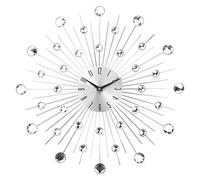 Timelike Horloge murale moderne en cristal 3D - Horloge murale décorative en métal, miroir argenté étincelant clouté de diamant, horloge murale idéale pour salon, chambre à coucher, bureau (argenté)