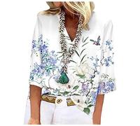 TIMEMEAN Chemise De Noel Femme Chemisier Voile Noir Chemisier Top Femme Chemises De Nuit Femme Coton Débardeurs à Manches 3/4 pour Femmes Korean Top Blouse Femme Col Claudine Chemise Femme Carreaux