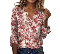 TIMEMEAN Chemisier Ample Femme Chemise Uniforme Une Épaule Body Rose Red Butterfly Rayure Blanche en Lin Soie Mousseline Summer Vêtement