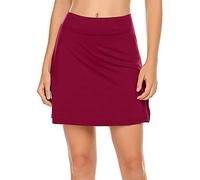 TIMEMEAN Femmes Jupe De Tennis De Couleur Unie Culotte Athlétique De Sports D'EntraîNement De Golf Taille Haute avec Poches, TIMEMEANjupe5584, #12rouge, M