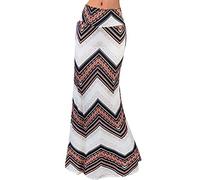 TIMEMEAN Femmes Stretchy Imprimé Midi Genou Longueur Jupe Taille élastique Crayon Moulante Longue Maxi Jupes