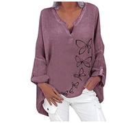 TIMEMEAN Tops Grande Taille Femme Chemise Femme Pirate Blouse Soirée Femme T-Shirt Thermique Femme Top Femme Blanc T Shirt Personnalisé Femme Blouses Femme Manches Longues Chemise De Nuit Femme
