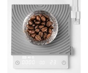 TIMEMORE Balance à Café Basic 2.0 Balance Électronique à Expresso Blanche avec Débit d'Eau et Fonction Minuteur, Commutation Libre des Unités Ounce/kg, Balance Numérique pour Cuisine/Pâtisserie/Cuisso