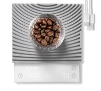 TIMEMORE Black Mirror Basic 3 Balance à café Pour-Over & Espresso, Minuterie, Haute précision 0,1g jusqu'à 2kg, 3 modes & fonction débit et ratio café/eau, Batterie 1600mAh, USB-C, Blanc
