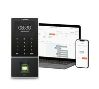 TimeMoto TM-828 SC Pointeuse horaire connectée au Cloud, avec capteur d'empreintes digitales, Compatible avecs Badge RFID, Code PIN, 2 000 utilisateurs, Rapport des Heures travaillées, Wi-FI