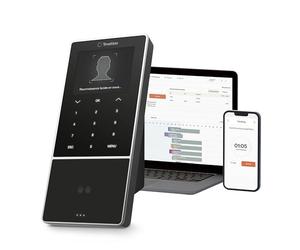 Timemoto TM-838 SC Pointeuse horaire connectée au Cloud avec pointage par Face ID, RFID et Code PIN, jusqu'à 200 utilisateurs Maximum, Planification, Rapport des Heures travaillées, Wi-FI