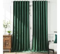 Timeper Lot de 2 Panneaux de Rideaux occultants à Isolation Thermique en Velours Super Doux avec Passe-Tringle et Languette arrière, Vert foncé, 132,1 cm de Large x 304,8 cm de Long, Vert foncé
