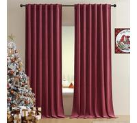 Timeper Lot de 2 rideaux occultants en velours épais de 243,8 cm de long pour théâtre, protection de l'intimité pour scène/studio/home cinéma, 132 x 243,8 cm (l x L), rouge