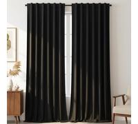 Timeper Lot de 2 rideaux occultants en velours noir de 305 cm - Rideaux occultants pour chambre à coucher et salon - Rideaux de fenêtre de luxe super doux avec languette arrière et passe-tringle,