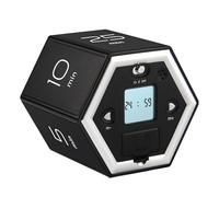 Timer de productivité, Minuterie Cube Cube Minuteur de la Minuterie de la gravité du Capteur Silver Time Manager Timer (Black)