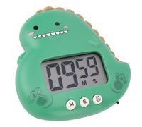 Timer des Enfants, Contrôle de Bouton Compte à Rebours Fort Alarme Mignon Dinosaure Temporaire Magnétique pour Le Bureau à Domicile (Green)