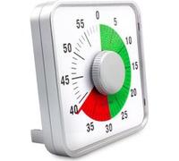 Minuteur Mecanique Geant Carre - FISHTEC Timer 2 Zones Couleur - Cuisine Noir