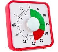 FISHTEC - Minuteur géant mécanique 60 Min - Grand Format 19 cm Chiffres lisibles Disque Bicolore - Gestion du Temps en Cuisine Classe ou activités