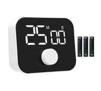 Timer Magnetique Bureau, Chronometre Electronique LED Multifonction Compte a Rebours Compte Ascendant, Ecran Rotatif Grand, Alimentation Intelligente, pour Cuisine Etude Mediation
