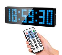 Timer Sport, Horloge Digitale Murale LED Grand Format 13,2" avec Compte à Rebours/Chronomètre Horloge Numerique pour la Salle de Sport Garage Maison Sport et Même Intérieur et Extérieur (Bleu)