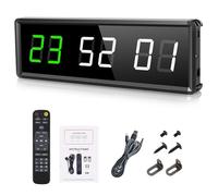 Timer Sport Minuteur Fitness Mural avec Télécommande Horloge pour Boxe Tabata EMOM MMA Gym (27x8.5cm)