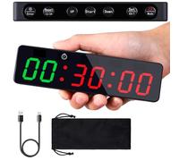 Timer Sport Portable Minuteur Fitness D'intervalle Chronomètre Compte à Rebours Count Up (Vert/Rouge)