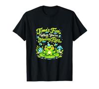 Time's Fun When You're Having Flies Cottagecore Frog T-Shirt