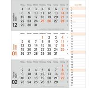 times&more 3-Monatsplaner, orange 2026: times&more - Praktischer Wandplaner mit Datumsschieber. Büro-Kalender mit Notizspalte und Jahresübersicht. Wandkalender 2026 fürs Büro. 30 x 35 cm.