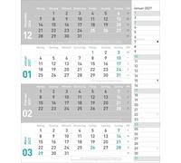 times&more 4-Monatsplaner, türkis 2027: times&more - Praktischer Wandplaner mit Datumsschieber. Büro-Kalender mit Notizspalte und Jahresübersicht. Wandkalender 2027 fürs Büro. 30 x 35 cm.
