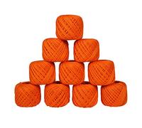 TIMESETL Lot de 10 pelotes de fil à crochet en coton pour tricot et loisirs créatifs Taille 20 g 55 à 60 m environ (orange) 230 g