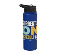 Timestamp Humor Currently On Schedule-ish Stainless Steel Insulated Water Bottle